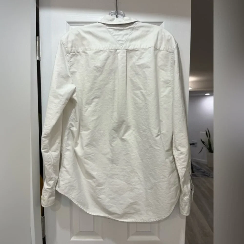 Tommy Hilfiger Men's Brushed Cotton White Button Shirt Long Sleeve Casual wear - Picture 5 of 6